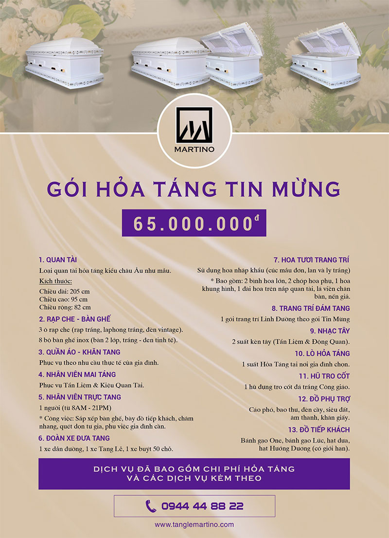 Hỏa táng công giá gói tin mừng