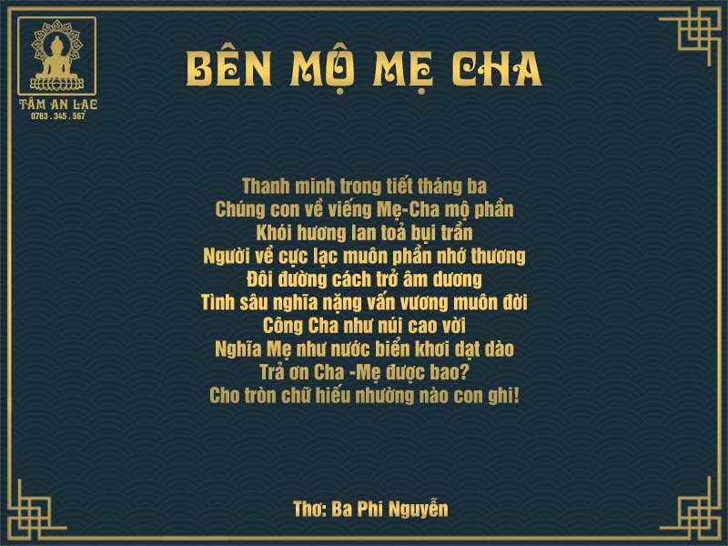 Bài thơ: Bên mộ Mẹ Cha của Ba Phi Nguyễn